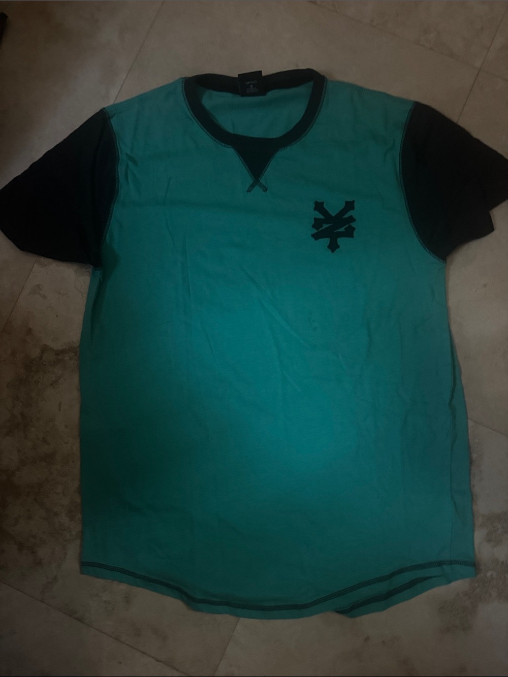 Zoo York Teal and Black Short-Sleeve Crewneck Tee
